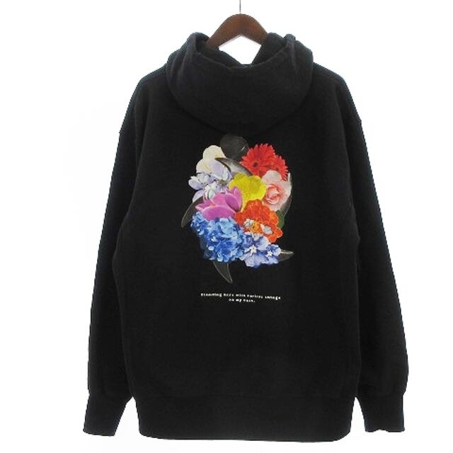 DALL Fuma no KTR hoodie パーカー 長袖 花 黒 XL