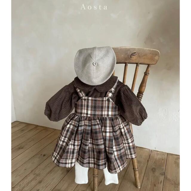 新品 Aosta チェック オーバーオール 韓国子供服 アオスタ