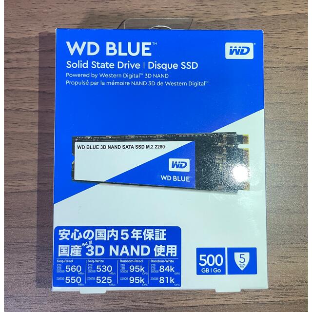 WD BLUE M.2 SSD 500GB スマホ/家電/カメラのPC/タブレット(PCパーツ)の商品写真
