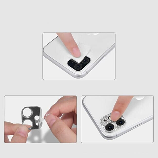 iPhone13 Pro カメラ 保護 レンズ カバー ストーン ピンク スマホ/家電/カメラのスマホアクセサリー(その他)の商品写真