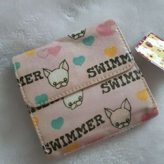 スイマー(SWIMMER)のスイマー　swimmer　チワワ　折り財布　ピンク　ハート　キラキラ　ラメ(財布)