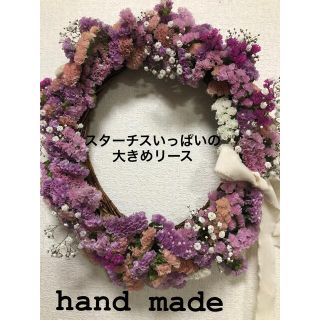 hand  made  ☆  生花5色のスターチスいっぱいの大きめリース(リース)