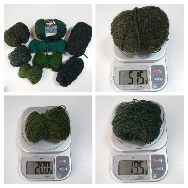 毛糸セット  深緑系 ハンドメイドの素材/材料(生地/糸)の商品写真