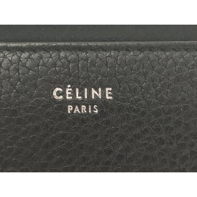 【 CELINE(セリーヌ) グレインカーフ ジップアラウンド長財布 】黒　黄