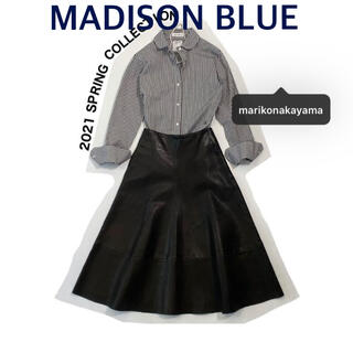 【MADISON BLUE】ギンガムチェックロングスリーブシャツ/ブラック/02