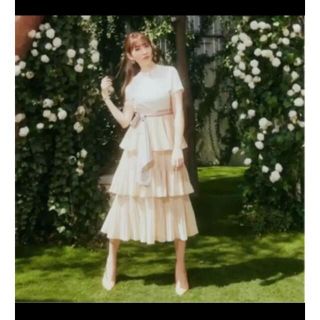 スナイデル(SNIDEL)のHerlipto garden party ruffled midi dress(ロングワンピース/マキシワンピース)