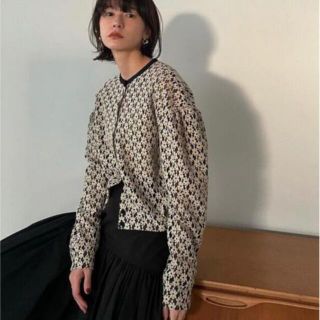 CLANE 3D FLOWER LACE CARDIGAN クラネ　フラワー(カーディガン)