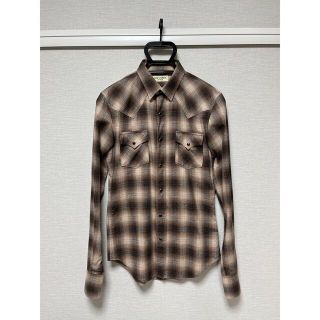 サンローラン(Saint Laurent)のサンローラン 15AW カシミヤ混オンブレチェックウエスタンシャツ Mキムタク着(シャツ)