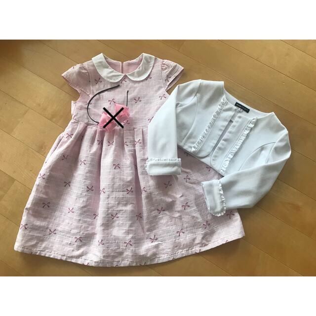 BeBe(ベベ)のBeBe ワンピース　入学式　発表会　フォーマル　セット キッズ/ベビー/マタニティのキッズ服女の子用(90cm~)(ドレス/フォーマル)の商品写真