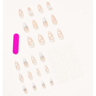 ネイルチップ リボン ハート ピンク 量産型 韓国 コスメ/美容のネイル(つけ爪/ネイルチップ)の商品写真