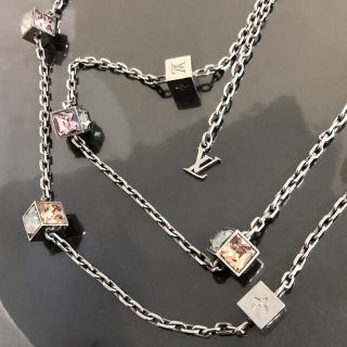 ヴィトン ネックレス ロング ギャンブル ダイス クリスタル シルバー 銀 ☆