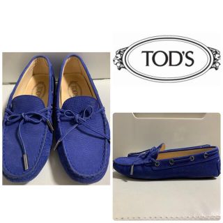 トッズ(TOD'S)のトッズ　ブルーレザー　モカシン(ローファー/革靴)