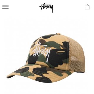 ステューシー(STUSSY)のBAPE X STÜSSY TRUCKER CAP イエロー(キャップ)