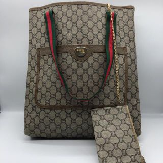 グッチ(Gucci)のグッチ　プラス　シェリーライン　ポーチ付きトートバッグ　メンズ　レディース(トートバッグ)