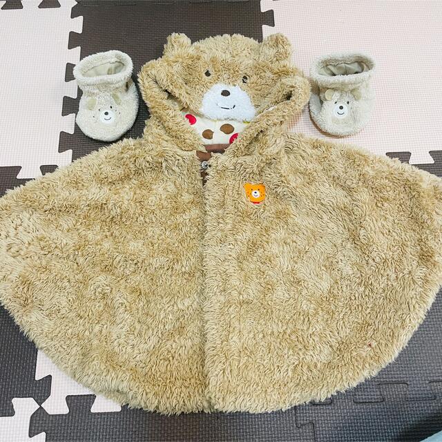 HOT BISCUITS(ホットビスケッツ)のHOT BISCUITS ポンチョ ケープ　フリーサイズ キッズ/ベビー/マタニティのベビー服(~85cm)(ジャケット/コート)の商品写真