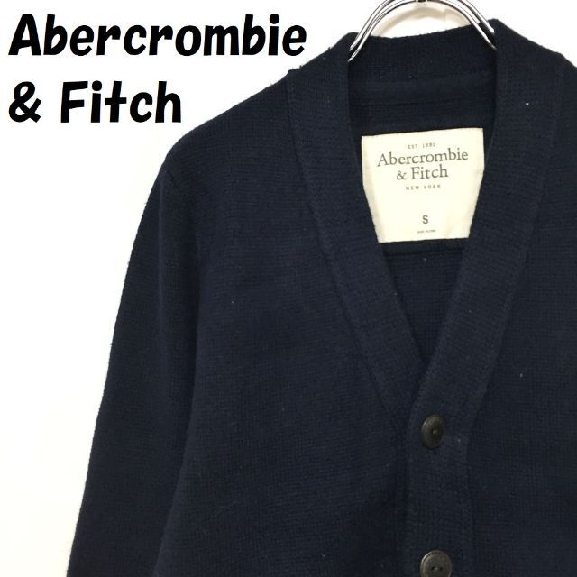 Abercrombie&Fitch(アバクロンビーアンドフィッチ)のAbercrombie & Fitch 長袖ニット カーディガン ネイビー S メンズのトップス(カーディガン)の商品写真