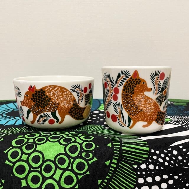 marimekko(マリメッコ)のmarimekko マリメッコ　Ketunmarja ボウル＋ラテマグ新品送料込 インテリア/住まい/日用品のキッチン/食器(食器)の商品写真