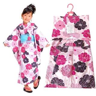 新品送料込み　和もーるキッズ 女の子浴衣 桜桃 120cm KYW014(甚平/浴衣)