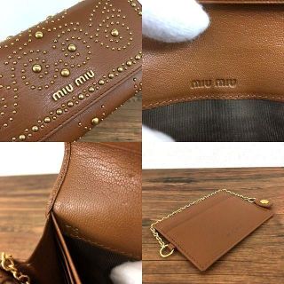 miumiu - 極美品 MIUMIU 長財布 スタッズ ミュウミュウ 115の通販 by