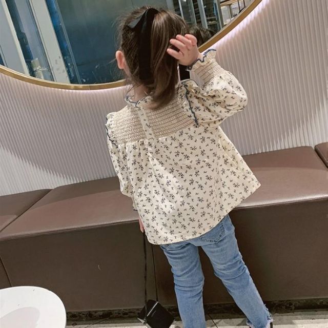 [●100]Shirring Blouse  韓国子供服　ブラウス　女の子 キッズ/ベビー/マタニティのキッズ服女の子用(90cm~)(ブラウス)の商品写真