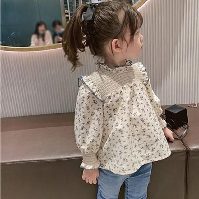 [●100]Shirring Blouse  韓国子供服　ブラウス　女の子 キッズ/ベビー/マタニティのキッズ服女の子用(90cm~)(ブラウス)の商品写真