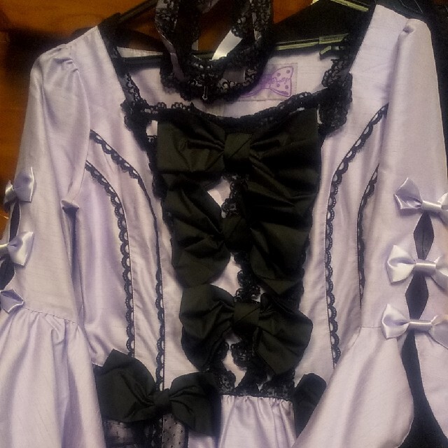 Angelic Pretty - マスカレード 紫 ラベンダー 黒 姫袖 ドレス Angelic Pretty - マスカレード 紫 ラベンダー 黒 姫袖 ドレス