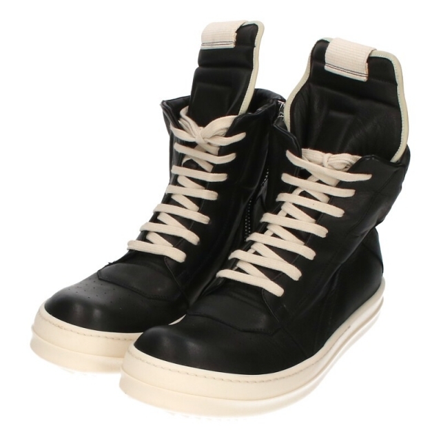 Rick Owens(リックオウエンス)のリックオウエンス レースアップハイカットレザースニーカー 42 メンズの靴/シューズ(スニーカー)の商品写真