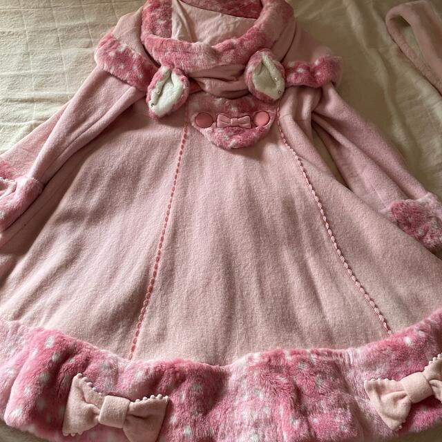 Angelic Pretty(アンジェリックプリティー)の子鹿のミルキーちゃんコート+マフラー レディースのジャケット/アウター(ロングコート)の商品写真