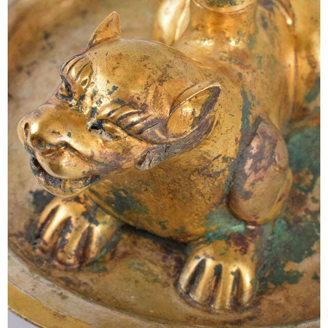 中国 古銅鍍金 神獣香炉 博山爐 D R4183 金属工芸 中国 古銅鍍金 神獣香炉 博山爐 D R4183 金属工芸
