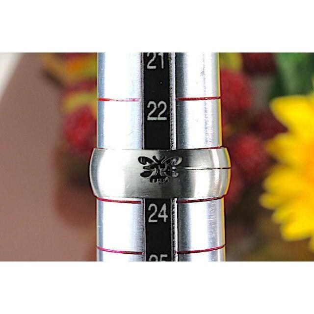 《サイズ 24号》「蝶」 ステンレス シルバー リング #271-1375 メンズのアクセサリー(リング(指輪))の商品写真