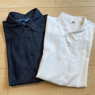 ユニクロ(UNIQLO)の【週末⭐︎セール】お買い得♪ユニクロ ワイシャツ レディースS 2枚セット(シャツ/ブラウス(長袖/七分))