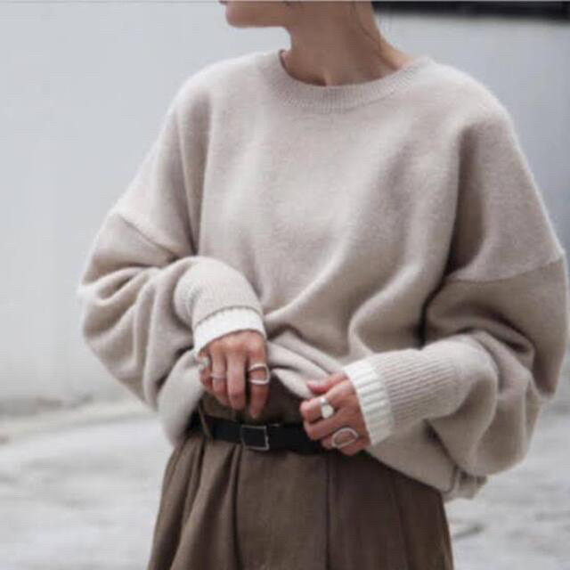 stein OVERSIZED CABLE KNIT LS オートミール
