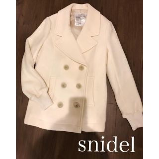 スナイデル(SNIDEL)の◆美品snidel 雑誌掲載 ウールPコート ホワイト(ピーコート)