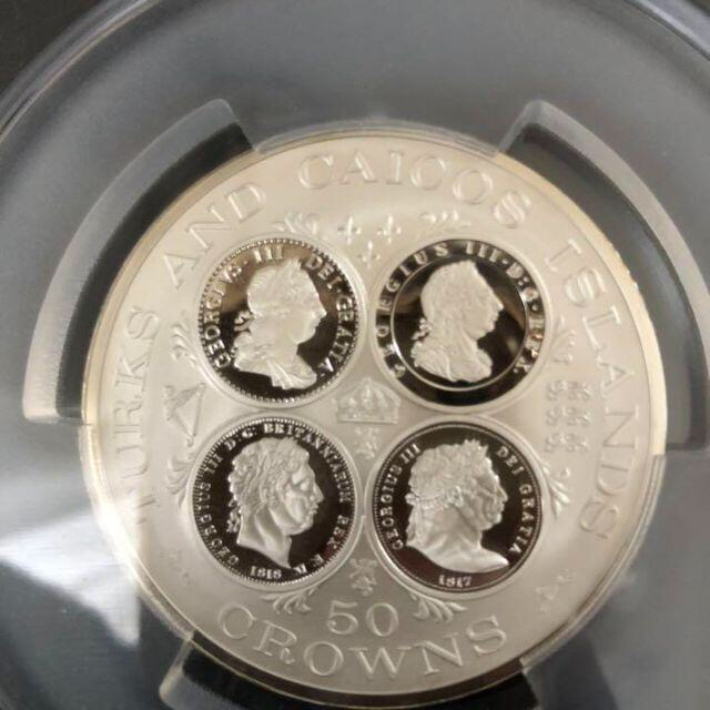 準最高鑑定PR69 ジョージ三世 1977 イギリス 50クラウン 銀貨 コイン