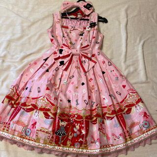 アンジェリックプリティー(Angelic Pretty)のスターナイトシアタージャンパースカートset ピンク(ひざ丈ワンピース)