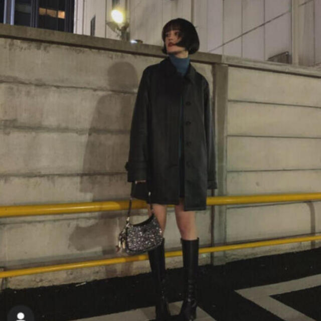 【e/s】 FAUX LEATHER SHORT コート☆ブラック☆エマスライ