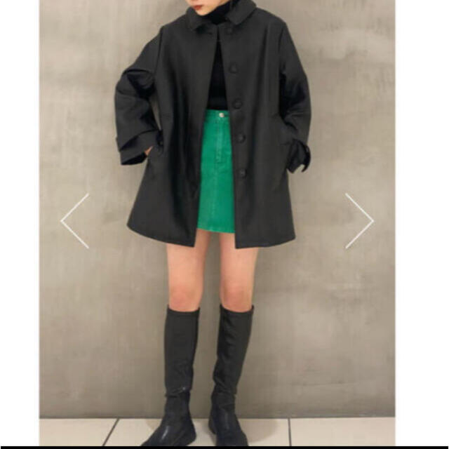 【e/s】 FAUX LEATHER SHORT コート☆ブラック☆エマスライ
