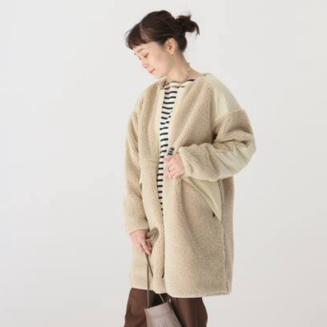 WOOLRICH(ウールリッチ)の美品 １回短時間着用 ウールリッチ テラパイルフリースロングジャケット レディースのジャケット/アウター(その他)の商品写真