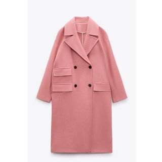 新品・未使用　ZARA　MANTECO 製　ウール混コート　Sサイズ　ピンク