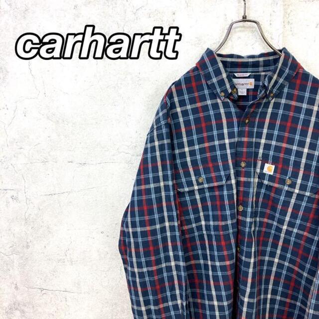 carhartt(カーハート)の希少 90s カーハート チェックシャツ タグロゴ ビッグシルエット 美品 メンズのトップス(シャツ)の商品写真