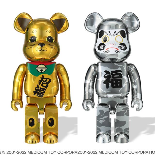 七夕の人気プレゼントです 4体セット BE@RBRICK MANEKINEKO DARUMA 金