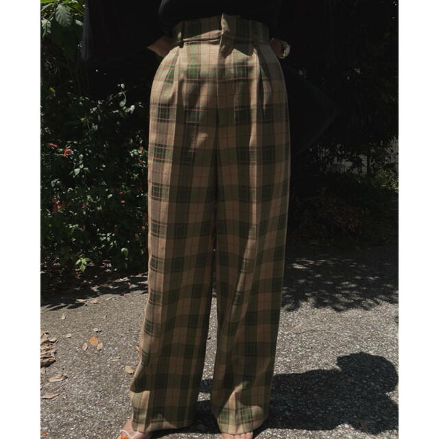 AMERI VINTAGE 2TUCK PANTSチェックパンツ