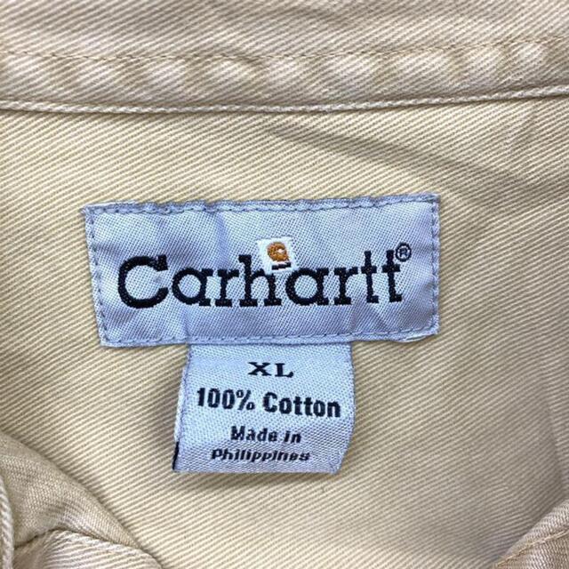 carhartt(カーハート)の希少 90s カーハート ワークシャツ レザーロゴ ビッグシルエット 美品 メンズのトップス(シャツ)の商品写真