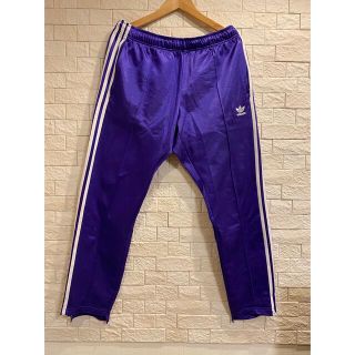 レア ⭐︎ adidas 紫 オレンジ 裾ジップ ラインパンツ 90s  M