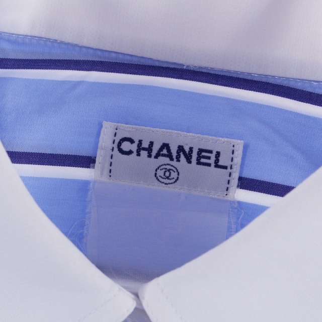 CHANEL(シャネル)のシャネル CHANEL ココマーク ストライプ ブラウス 長袖シャツ レディースのトップス(シャツ/ブラウス(長袖/七分))の商品写真