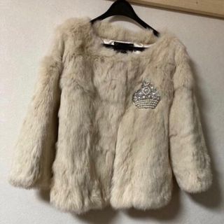 新品 タグ付 ♡ ジュエリー ビジュー Redy ファー 品のある モカベージュ