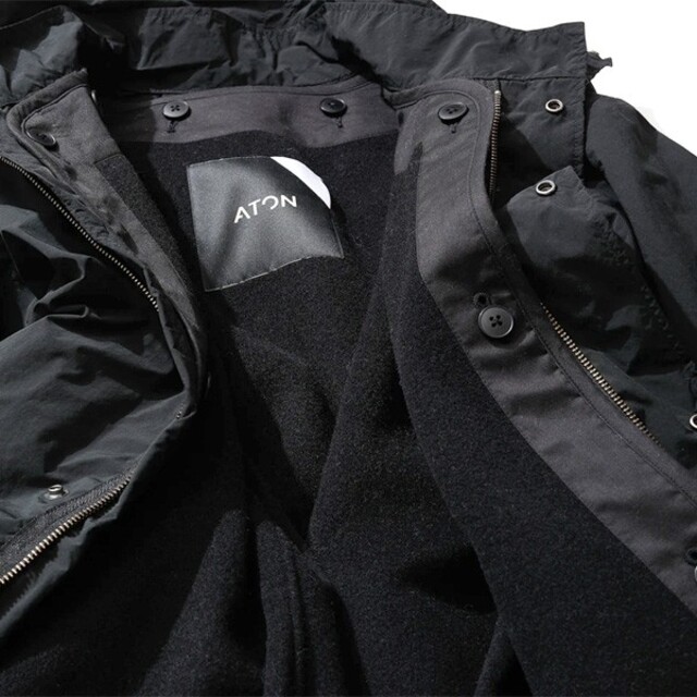 kolor(カラー)のATON  AW AIR SHORT MODS COAT 06 black メンズのジャケット/アウター(モッズコート)の商品写真