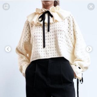 ザラ(ZARA)の【新品未使用】ZARA フリルニット(ニット/セーター)