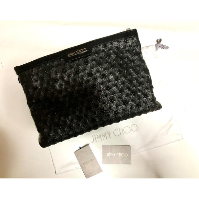 【ジミーチュウ】 クラッチバッグ セカンド スター A4収納 ブラック レザー 【ジミーチュウ】 クラッチバッグ セカンド スター A4収納 ブラック レザー その他 業界最安値