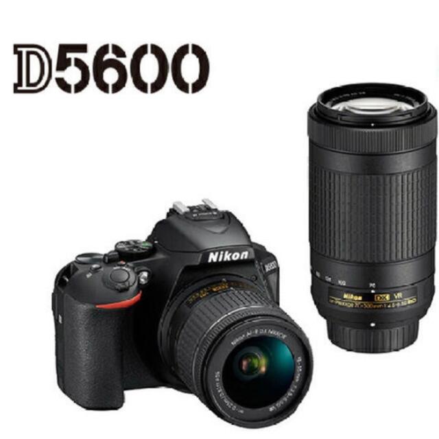 Nikon(ニコン)の【本日配送】Nikon D5600 ダブルズームキット 新品未使用 スマホ/家電/カメラのカメラ(デジタル一眼)の商品写真